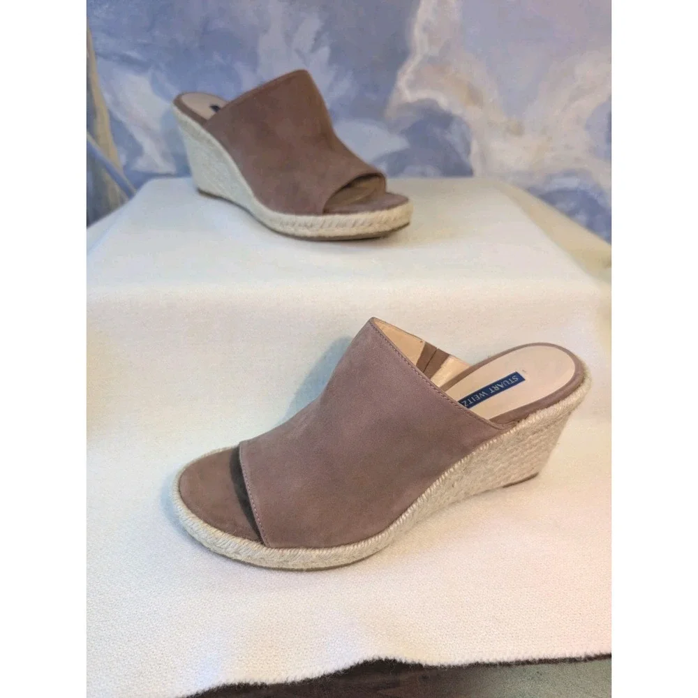 NEW! Stuart Weitzman 9 Marabella Espadrille Wedge In Basket Brown $359